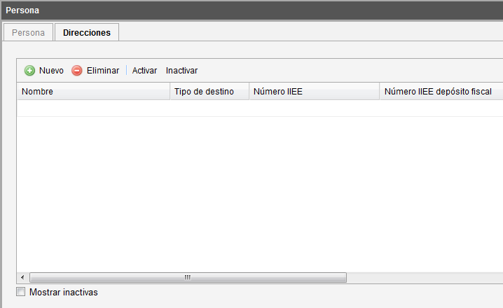 Inactivar direcciones Inactivar direcciones