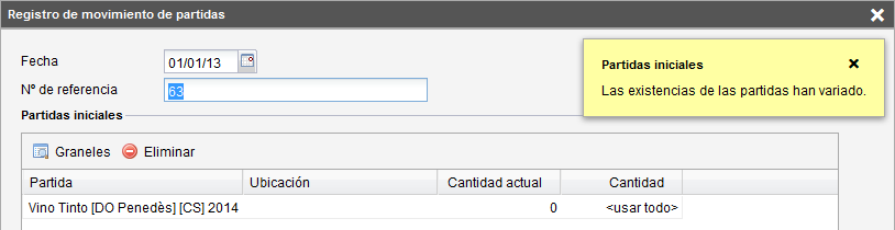 Aviso de cambio de existencias Aviso de cambio de existencias